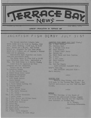 Terrace Bay News, 28 Jul 1955