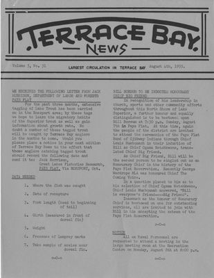 Terrace Bay News, 4 Aug 1955