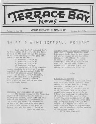 Terrace Bay News, 11 Aug 1955