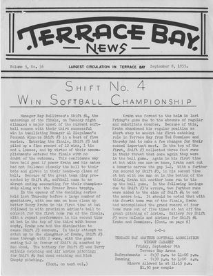 Terrace Bay News, 8 Sep 1955