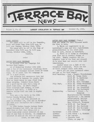 Terrace Bay News, 20 Oct 1955