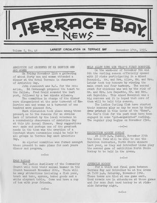 Terrace Bay News, 17 Nov 1955