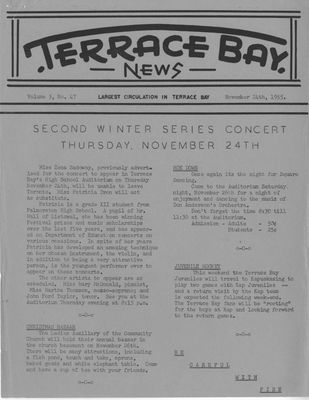 Terrace Bay News, 24 Nov 1955