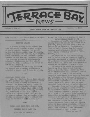 Terrace Bay News, 1 Dec 1955