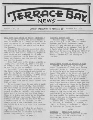 Terrace Bay News, 8 Dec 1955