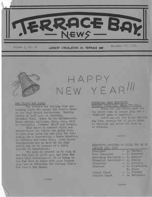 Terrace Bay News, 29 Dec 1955