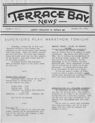 Terrace Bay News, 5 Jan 1956