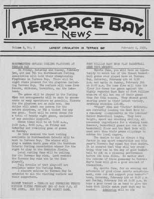 Terrace Bay News, 2 Feb 1956