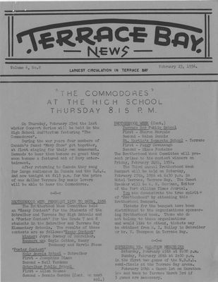 Terrace Bay News, 23 Feb 1956