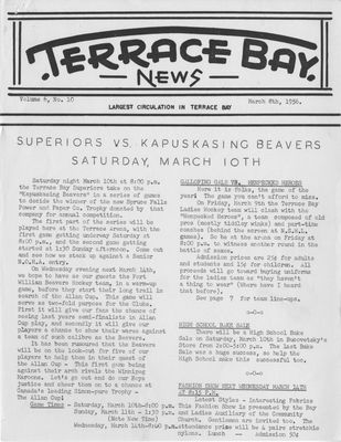 Terrace Bay News, 8 Mar 1956