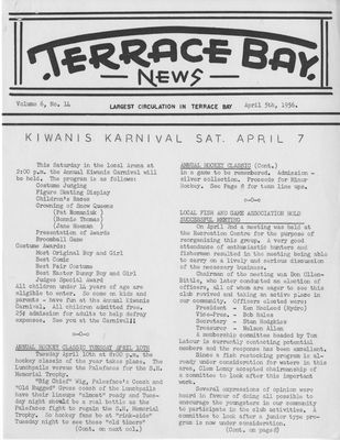 Terrace Bay News, 5 Apr 1956