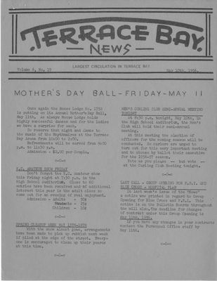 Terrace Bay News, 10 May 1956