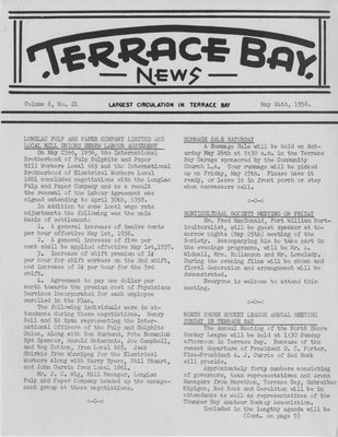 Terrace Bay News, 24 May 1956