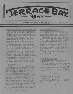 Terrace Bay News, 5 Jul 1956