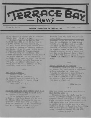 Terrace Bay News, 12 Jul 1956