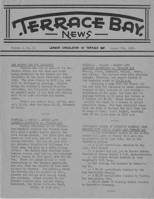 Terrace Bay News, 9 Aug 1956