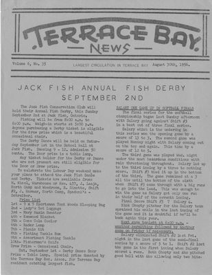 Terrace Bay News, 30 Aug 1956