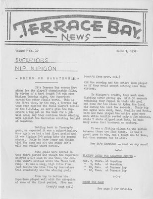 Terrace Bay News, 7 Mar 1957