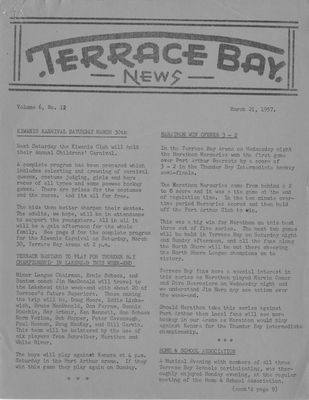 Terrace Bay News, 21 Mar 1957