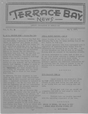 Terrace Bay News, 2 May 1957