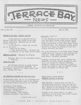 Terrace Bay News, 9 May 1957