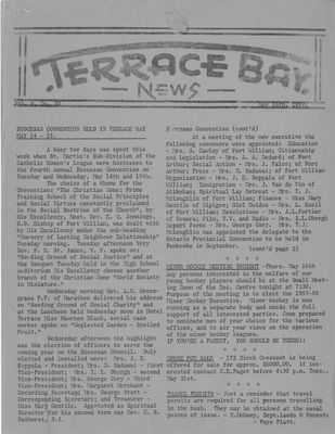 Terrace Bay News, 16 May 1957