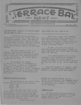 Terrace Bay News, 13 Jun 1957