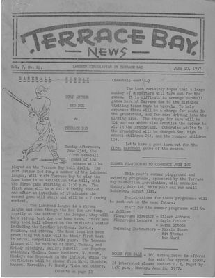 Terrace Bay News, 20 Jun 1957