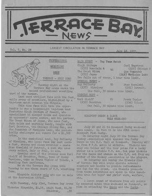 Terrace Bay News, 18 Jul 1957