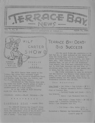 Terrace Bay News, 15 Aug 1957