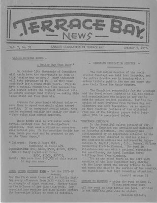 Terrace Bay News, 3 Oct 1957