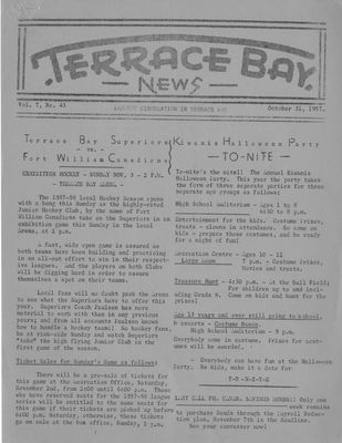 Terrace Bay News, 31 Oct 1957