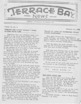 Terrace Bay News, 13 Feb 1958