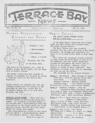 Terrace Bay News, 15 May 1958