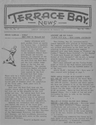 Terrace Bay News, 22 May 1958