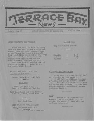 Terrace Bay News, 10 Jul 1958