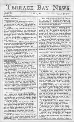 Terrace Bay News, 28 Jan 1960