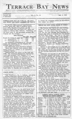 Terrace Bay News, 2 Jun 1960