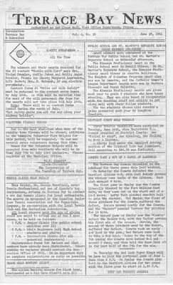 Terrace Bay News, 29 Jun 1961