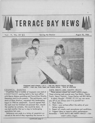 Terrace Bay News, 18 Aug 1966