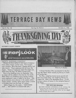 Terrace Bay News, 6 Oct 1966