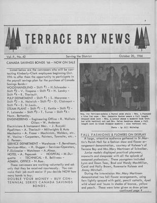 Terrace Bay News, 20 Oct 1966