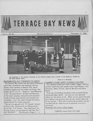 Terrace Bay News, 17 Nov 1966