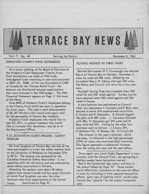 Terrace Bay News, 8 Dec 1966