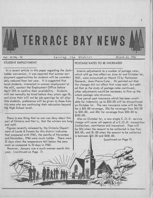 Terrace Bay News, 23 Mar 1967