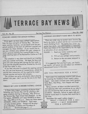 Terrace Bay News, 25 May 1967