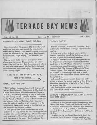 Terrace Bay News, 1 Jun 1967