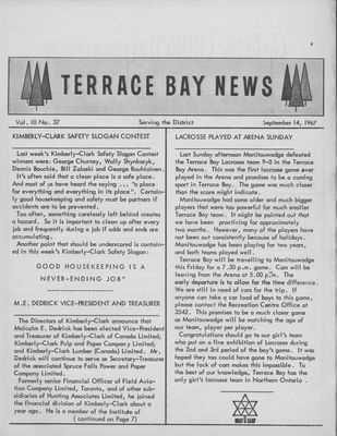 Terrace Bay News, 14 Sep 1967