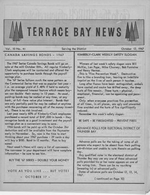 Terrace Bay News, 12 Oct 1967