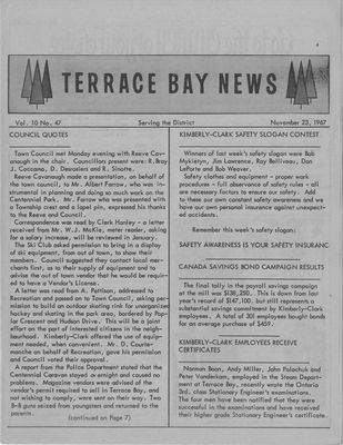 Terrace Bay News, 23 Nov 1967